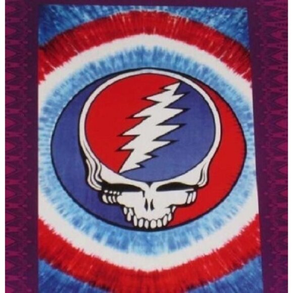 Grateful Dead Other - New RWB Mini Grateful Dead Steal Your Face Red White and Blue Tapestry Wall Art